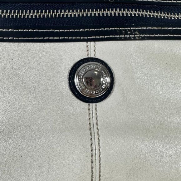 Vintage Coach Laura Leather Spectator Carryall Hand Bag Tote Off White Bone - Picture 2 of 16